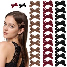30 Pcs Mini Bow Hair Clips for Women Girls Baby Velvet Tiny Bowknot Hairpin C...