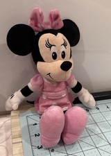 Disney Minnie Mouse Pink Polka Dot Dress 10  Stuffed Animal Plush Toy Doll READ