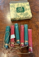 Vintage The Bombay Company Set Of 6 Tassels Red Green Christmas New