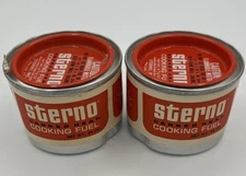 VINTAGE Sterno Canned Heat Cooking Fuel 2 pack of 2 5/8 Oz Camping