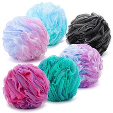 6 PCS Bath Loofah Sponge 100g XXL Large Mesh Pouf Shower Body Scrubber