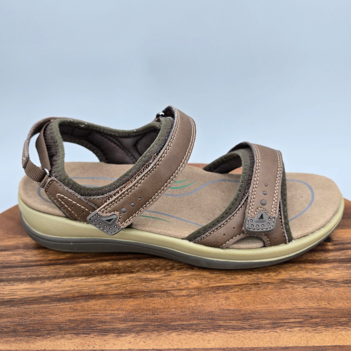 Orthofeet Malibu Sandals Womens X Wide Brown Leather Orthotic - Main Image