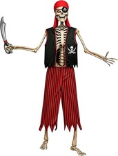 5 Pcs 12 Ft Giant Skeleton Clothing Accessories Set For Halloween Outdoor Decor