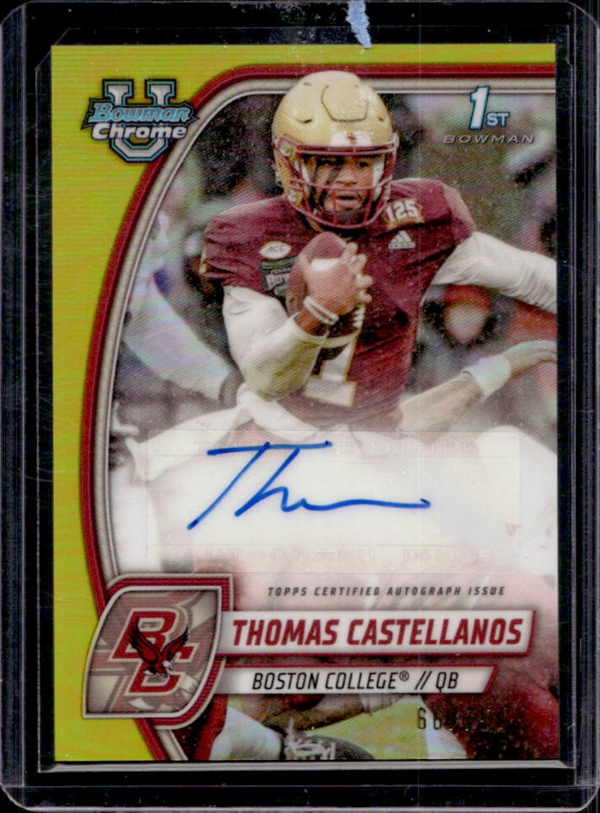 2024 Bowman Chrome U Thomas Castellanos Prospect Auto Yellow Refractor #/75