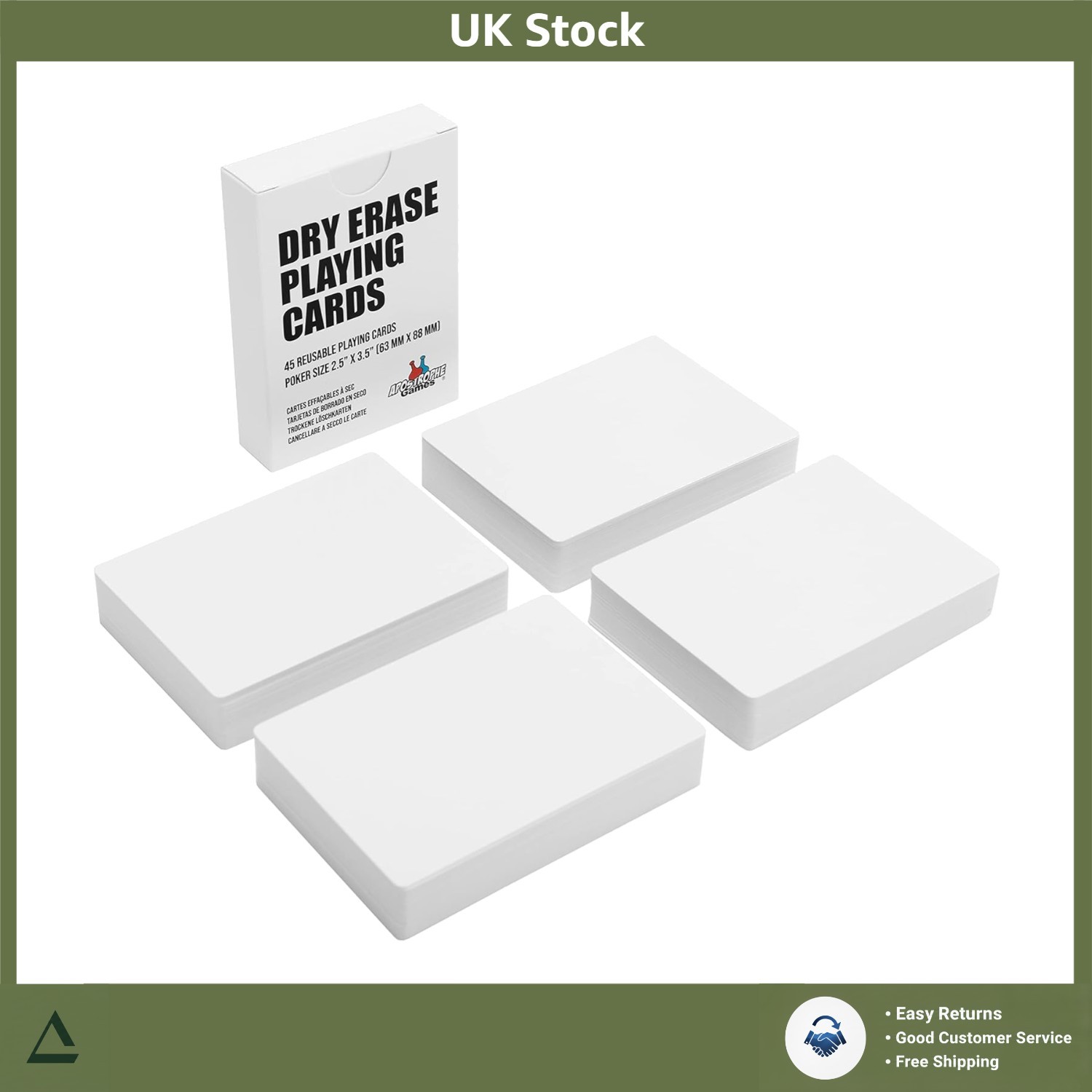 180 Reusable Dry Erase Playing Cards - Perfect for Games & Study Sessions