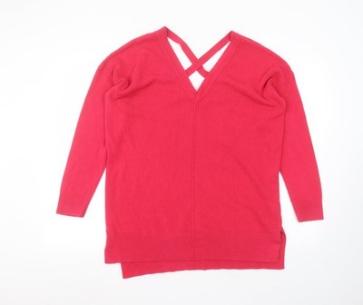Matalan Damen Pullover Pulli rosa V-Ausschnitt Acryl Größe L