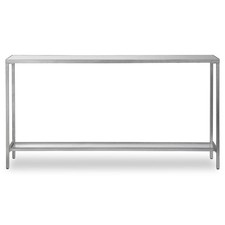 Uttermost 24913 Hayley 60" Silver Console Table w/ Mirror Top and Gallery Shelf
