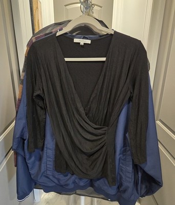 Max Mara Women Long Sleeve Tee T-Shirt Top Size Large Black
