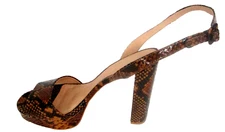 Raye Heel High Sandal Strap About 5 Inches Snake-Skin Open Toe Women's Size 9