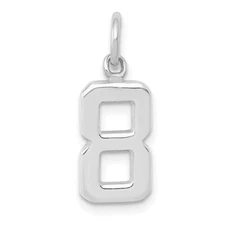 Real 14ktw Small Polished Number 8 Charm