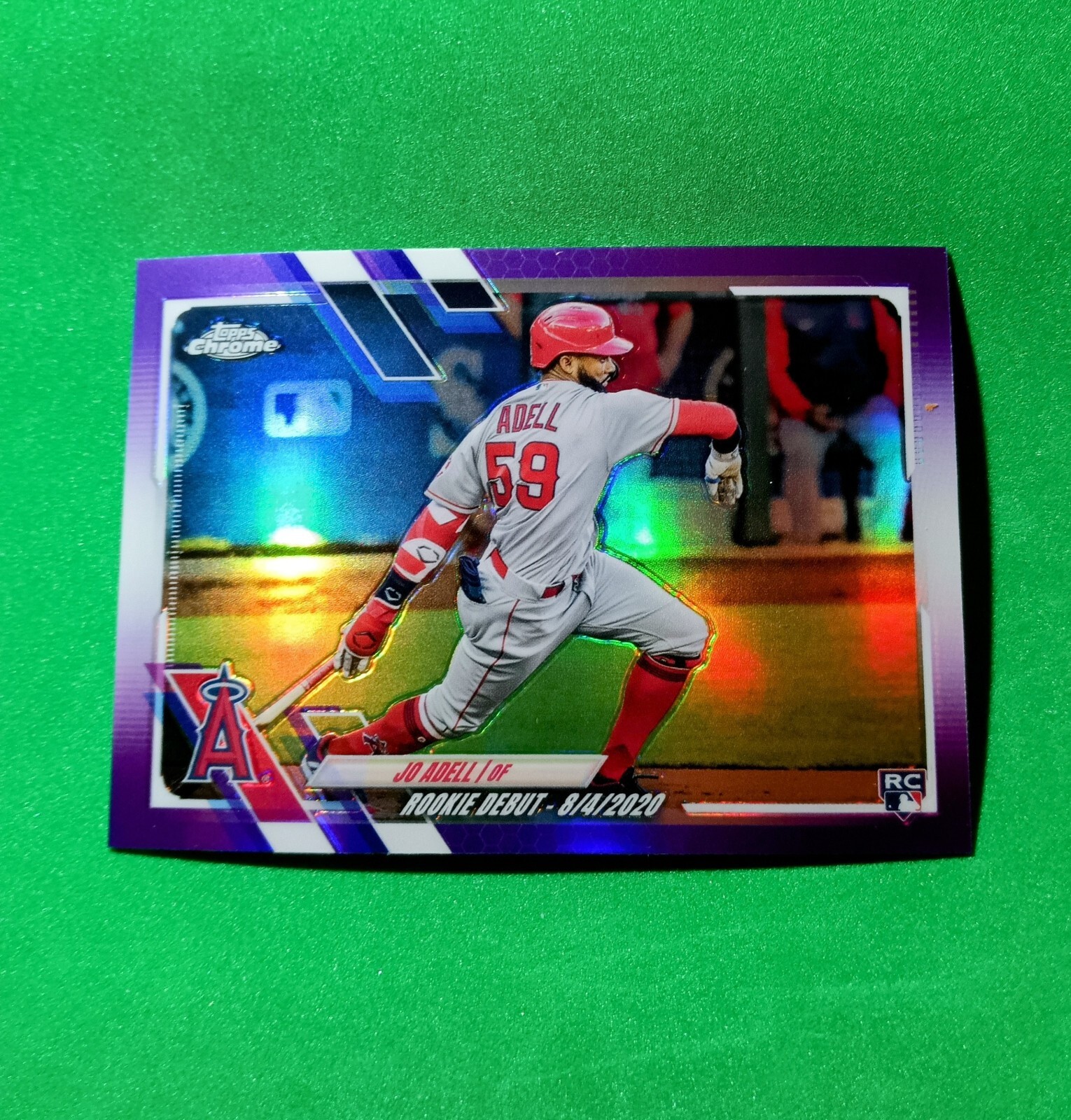 2021 Topps Chrome Update Purple Refractor Jo Adell Angels RC USC40