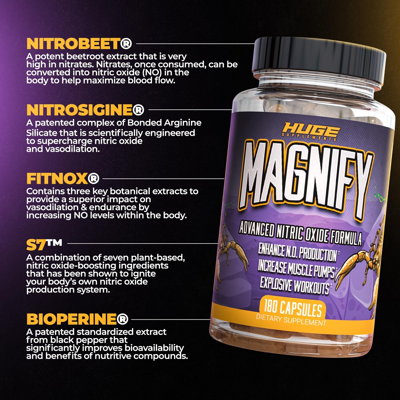 Huge Supplements, Magnify Nitric Oxide Supplement, Advanced N.O