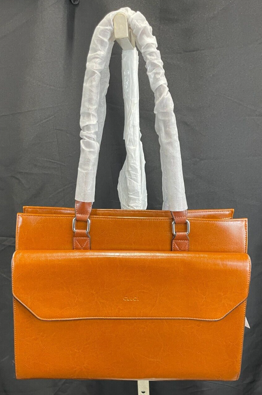 CLUCI Davidson Stylish Leather Laptop Briefcase for Women Lawyers Shoulder Bag