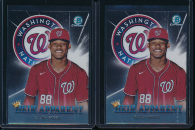 Lot of (2) ELIJAH GREEN 2022 Bowman Chrome Draft HEIR APPARENT Rookie Card RC