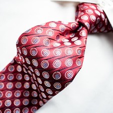 JOHN W. NORDSTROM Italy Red Blue Orange Geometr Silk Necktie TIE 60.5"L x 3.75"W