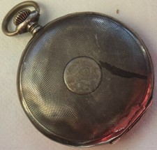 Casa Escasany Pocket watch silver hunter carved case 50 mm. in diameter
