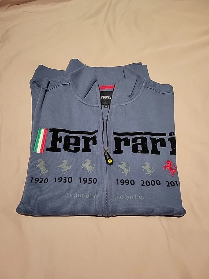 Ferrari Men's Evolution BLUE Zip Up Sweater Size M - Image 2 of 3