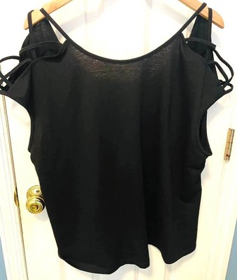 Women's SHEIN CURVE Black Cut Out Short Sleeve Top - Size 4XL