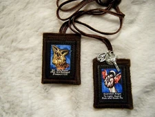 Guardian Angel and St. Michael The Archangel Brown Scapular 