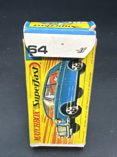 Vintage Lesney Matchbox Superfast #64 BLUE MG 1100 Original Box COMPLETE many ++ - Picture 7 of 8