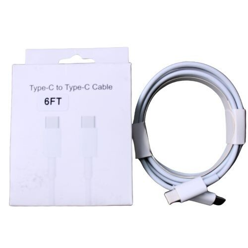 Type C to Type C Cable Fast Charger Charging Cord Cable 6FT USBC to USBC-image