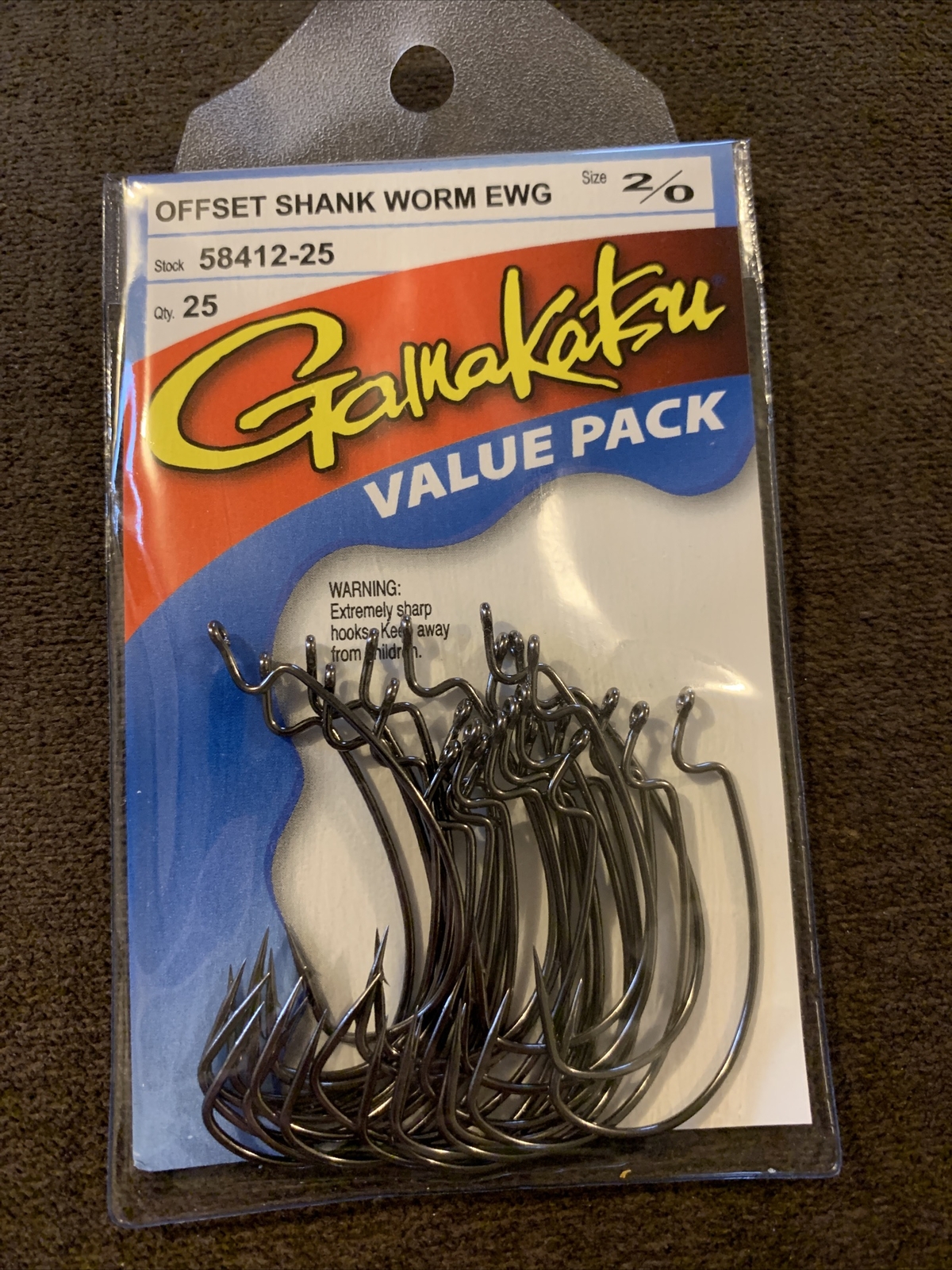Gamakatsu Ami Offset EWG Red 5/0 (3 Confezioni) - Worm Hook Per Pesca A Pesce