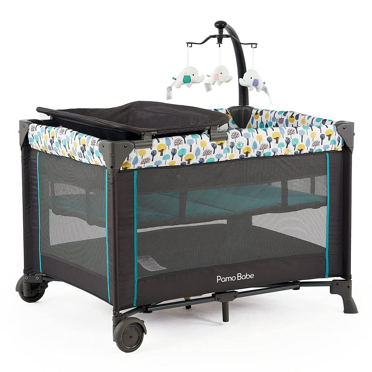 Portable Crib for Baby, Portable Baby Playpen with Bassinet and - Main Image