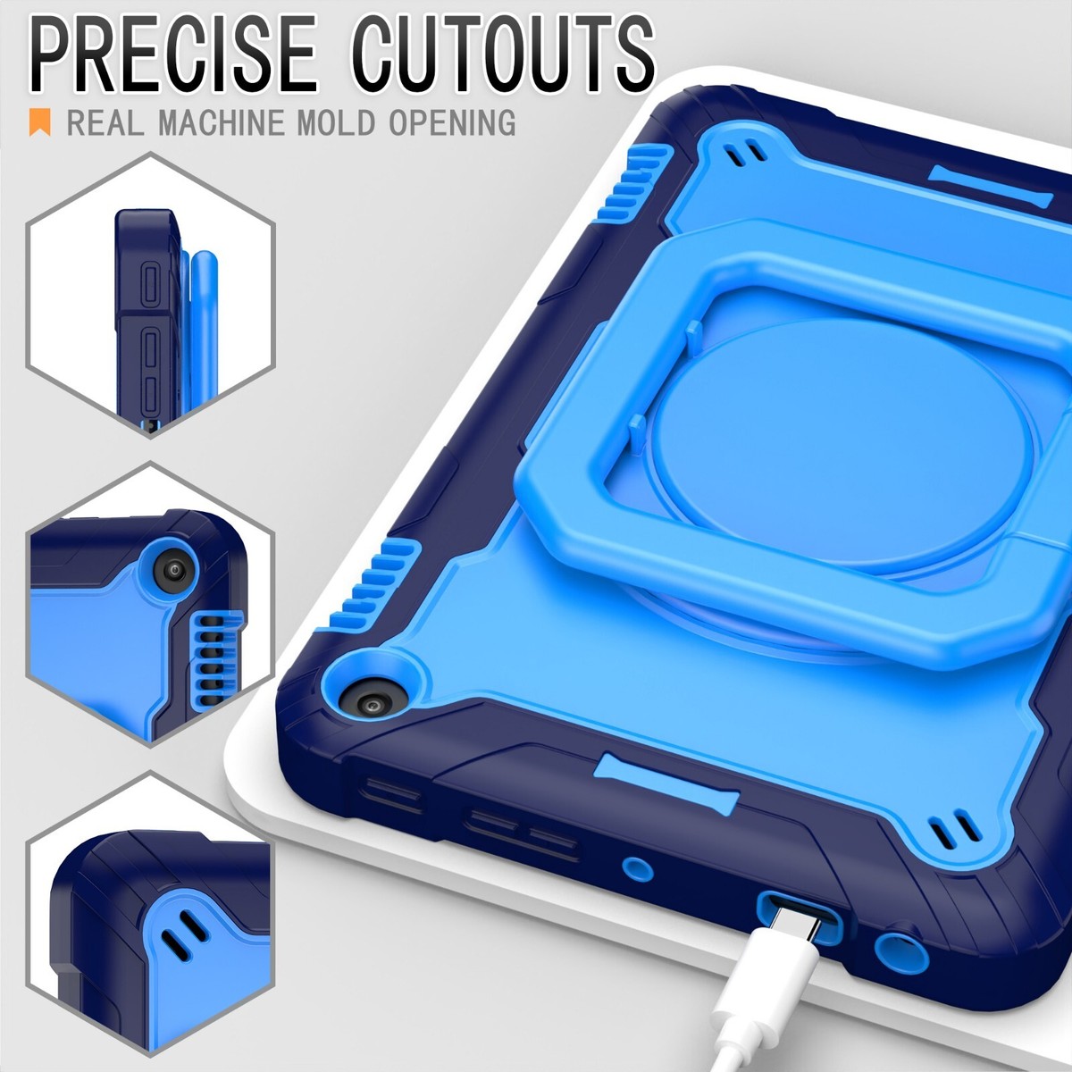 Custodia In Silicone Antishock Per Tablet Amazon Fire HD 10/8/7/Max 11 (Protezione Schermo Inclusa)