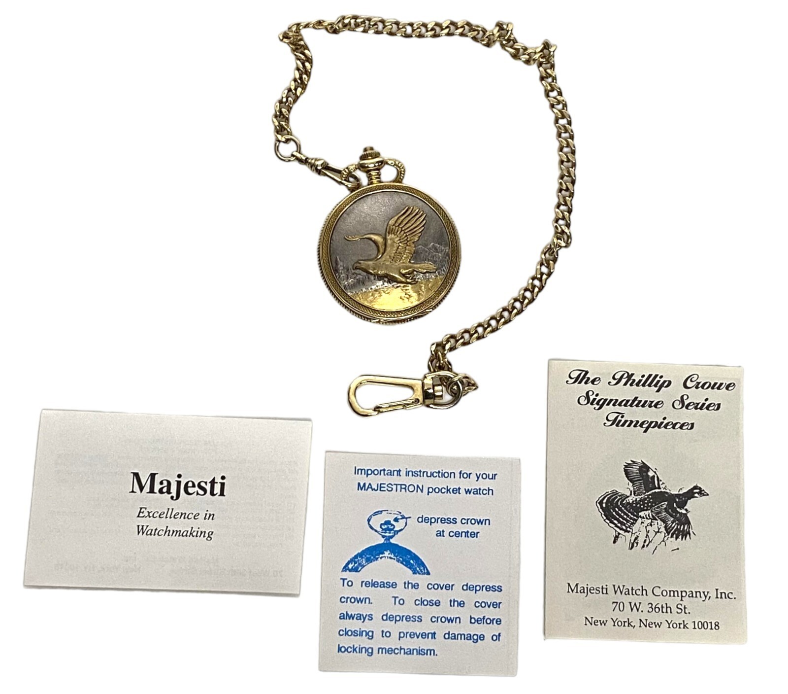 Phillip Crowe Signature Series Majesti Pocket Quartz Watch Timepiece