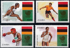 Zambia #SG562-SG565 MNH 1988 Seoul Boxing Running Hurdles 456-459