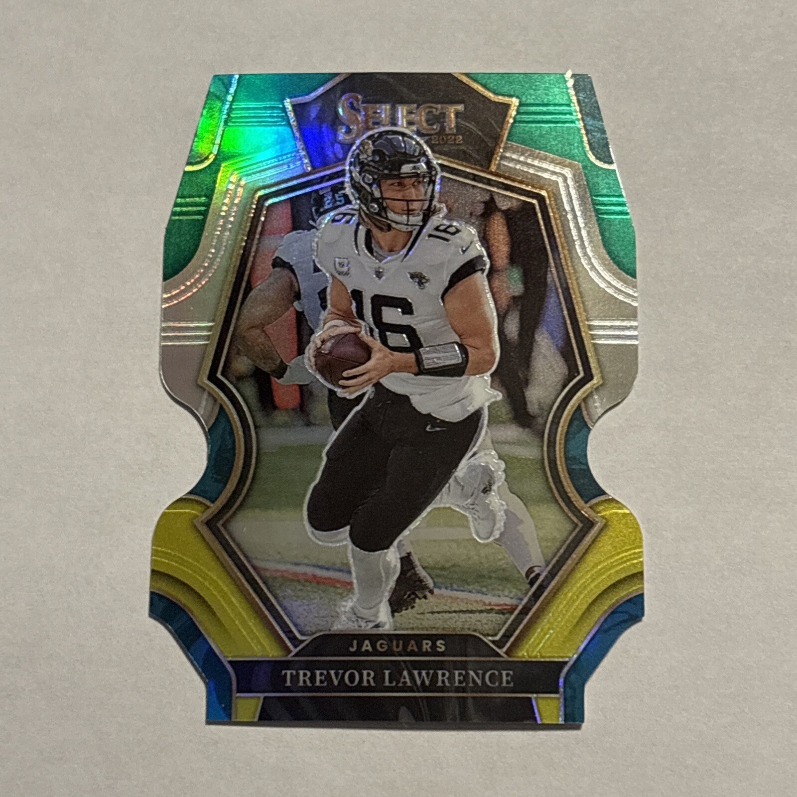 Trevor Lawrence 2022 Select Prizms Green Yellow Die Cut Refractor #145