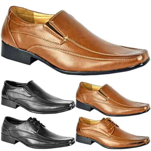 MENS SMART WEDDING SHOES ITALIAN FORMAL OFFICE WORK CASUAL LEATHER