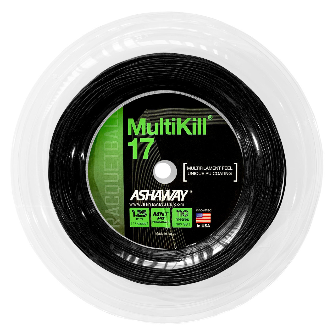 Ashaway MultiKill 17 1.25mm Racquetball Strings 110M Reel