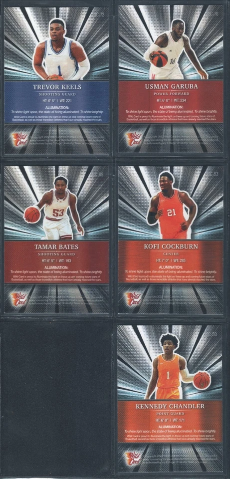 5 Pre Rookie Card PRC & 5 Top-Loaders 2021-22 Wild Card Alumination Lot#5 - Image 2 of 2