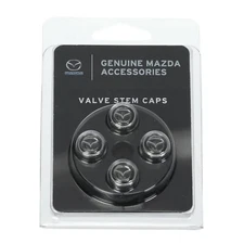 Mazda Black & Chrome Plated  Wheel Valve Stem Caps Chromies OEM NEW C9N1-V3-820
