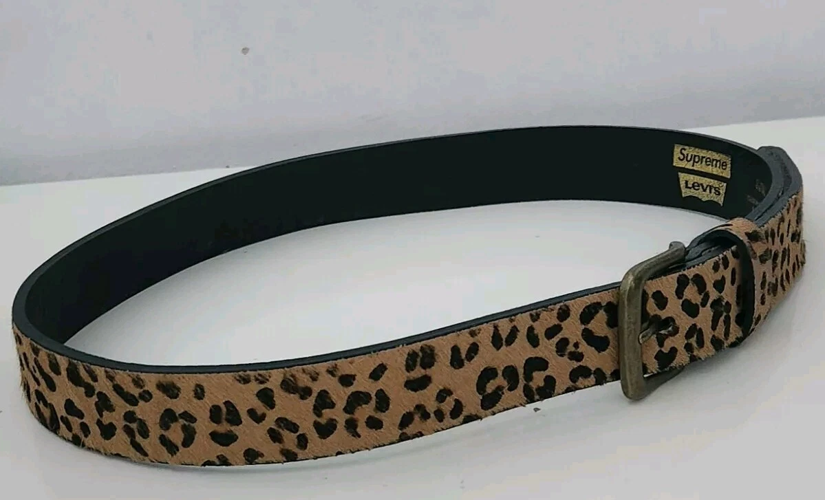FW12 Supreme X Levi's Leopard Ledergürtel S/M Herren Zubehör Levis Vintage