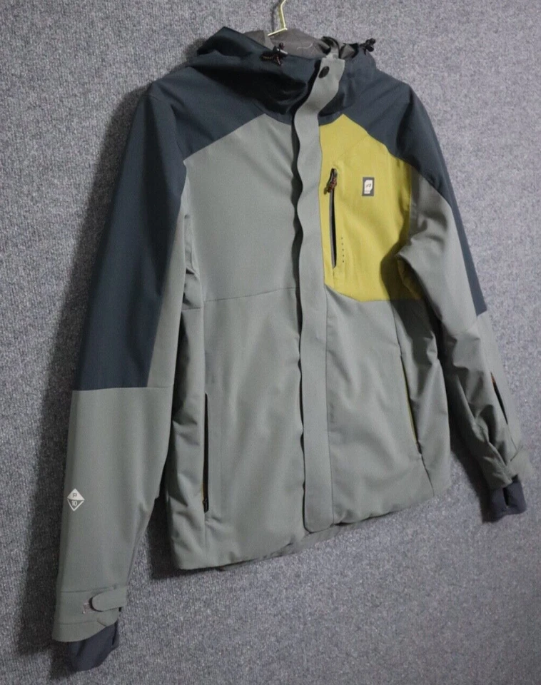 Orage Jacket Men Medium Gray Logan Shell Full Zip Hooded Ski Hike Camp Fish EUC - Image 2 of 4