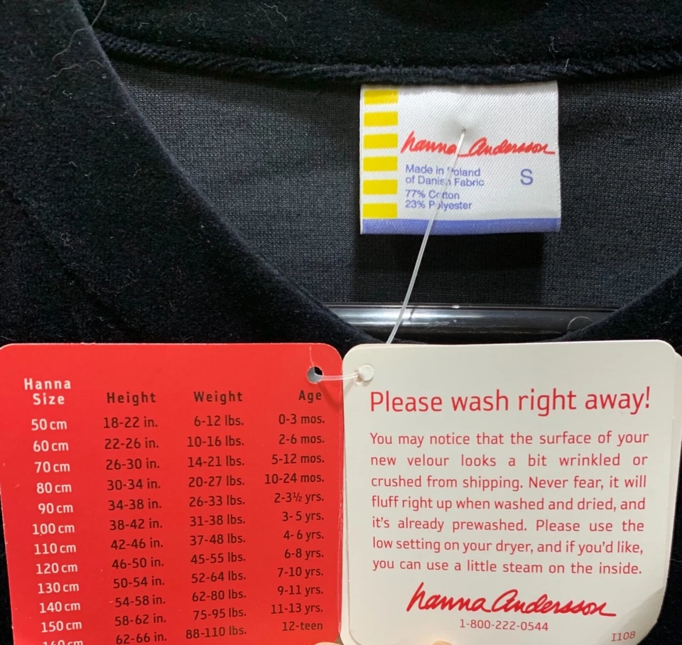 Cárdigan Hanna Andersson Niñas Terciopelo Negro Abotonado S Nuevo Con Etiquetas Foto 4 de 4