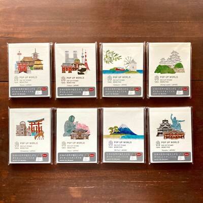 Die-cut Stand up Memo Pad POP UP WORLD JAPAN Famous Places 80 sheets 8-piece set