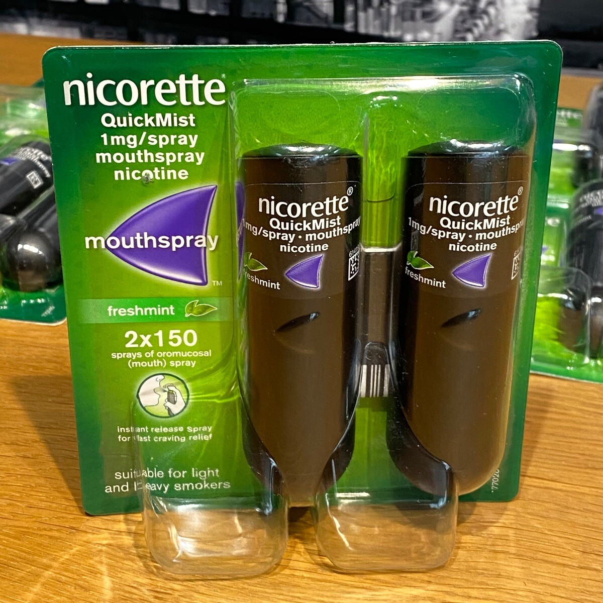 Quickmist 🟢 6 x Nicorette Quickmist Freshmint Mouthspray Nicotine Pack of 12 x ...