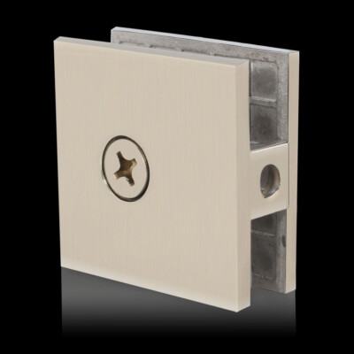 Shower Glass Clamp 2'' x 2'' Square Clamp Clip Glass to Wall Brushed Nickel Finish