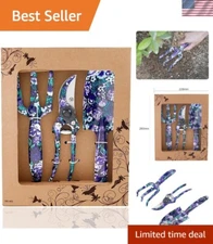 Floral Gardening Tools Gift Set - Ergonomic Trowel, Cultivator & Shears