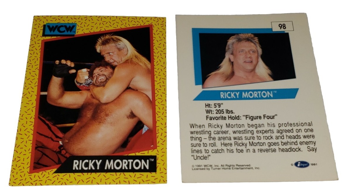 rare wcw cards 1991 #98 Ricky Morton Yellow Border Impel Wrestling Trading Card WWE # Unopened trading card boxes with packs bring hours of family entertainment Found an old box of