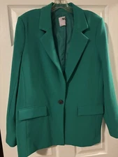 SO Good For Life Womens Classic Blazer Size Large Green