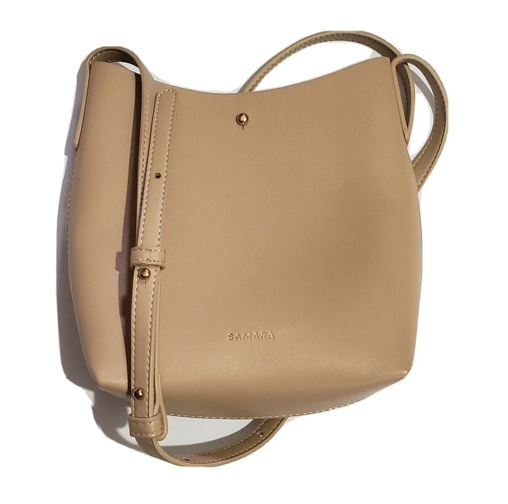 Samara Vegan Leather Handbag Purse Bag Tan Crossbody Adjustable