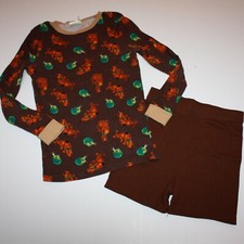 Scooby Doo Boy's Shortie Pajamas PJ Sleepwear Set in Brown Color and size 10