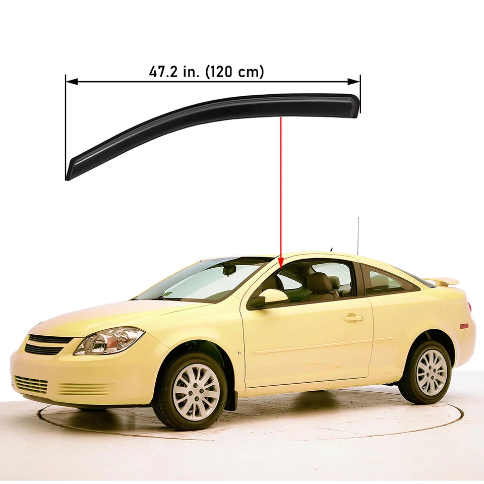 Window Visor Vent Shade for 2005-2010 Chevy Cobalt Coupe 2-Door (EXCLUDES Sedan) - Image 2 of 4