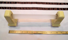Butter Yellow: Glossy Ceramic Towel Brackets-Post 24" pole, New Old Stock