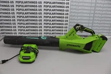 GREENWORKS BLF346 40V CORDLESS AXIAL LEAF BLOWER  BATTERY And CHARGER