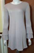 New Pretty Little Thing Grey Knitted Mini Dress UK 12